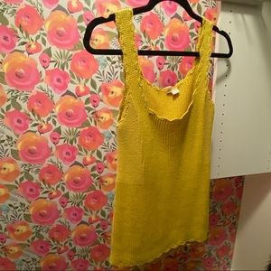 Anthropologie Yellow Knit Tank